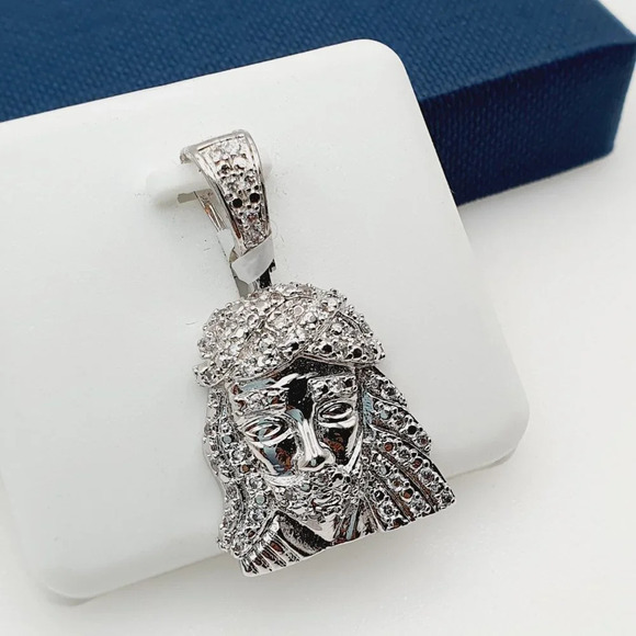 925 Sterling Silver Plated CZ Pendant, INUS1BR069 - Picture 2 of 9